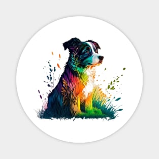 Australian Shepherd - Colorful painting Magnet